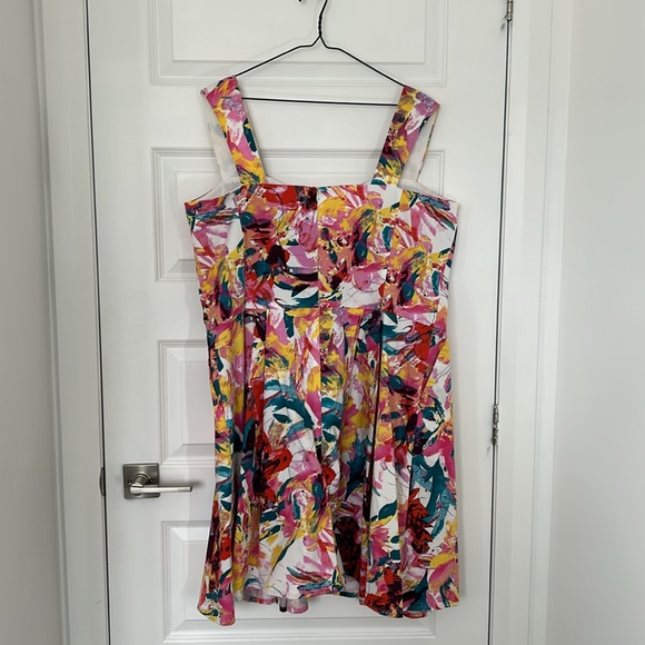 LeLIÈVRE DESIGN - handmade art to wear skater dress floral cotton rayon size 20 - Picture 7 of 8